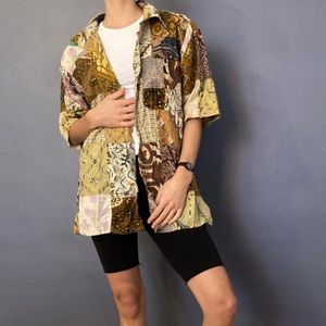 Patchwork vintage beach shirt